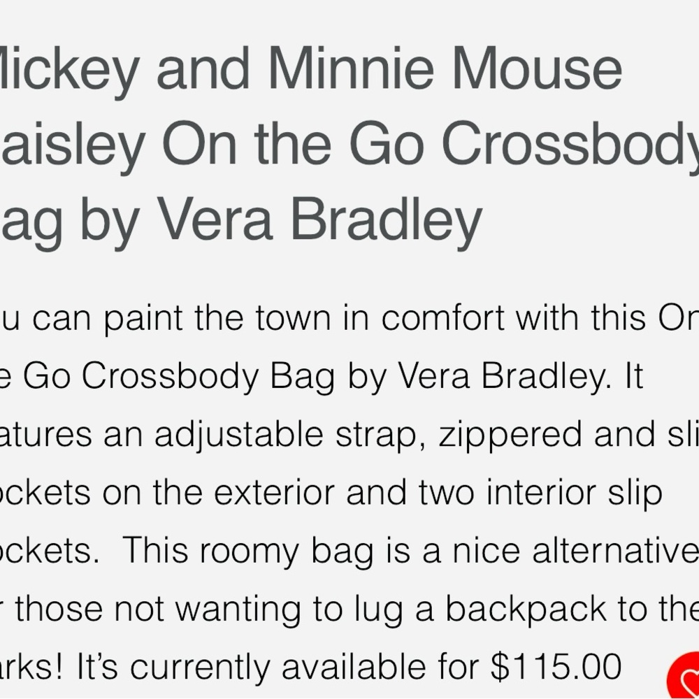 Vera Bradley Disney Mickey & Minnie Paisley Purple Multicolor Crossbody Bag - Picture 8 of 8